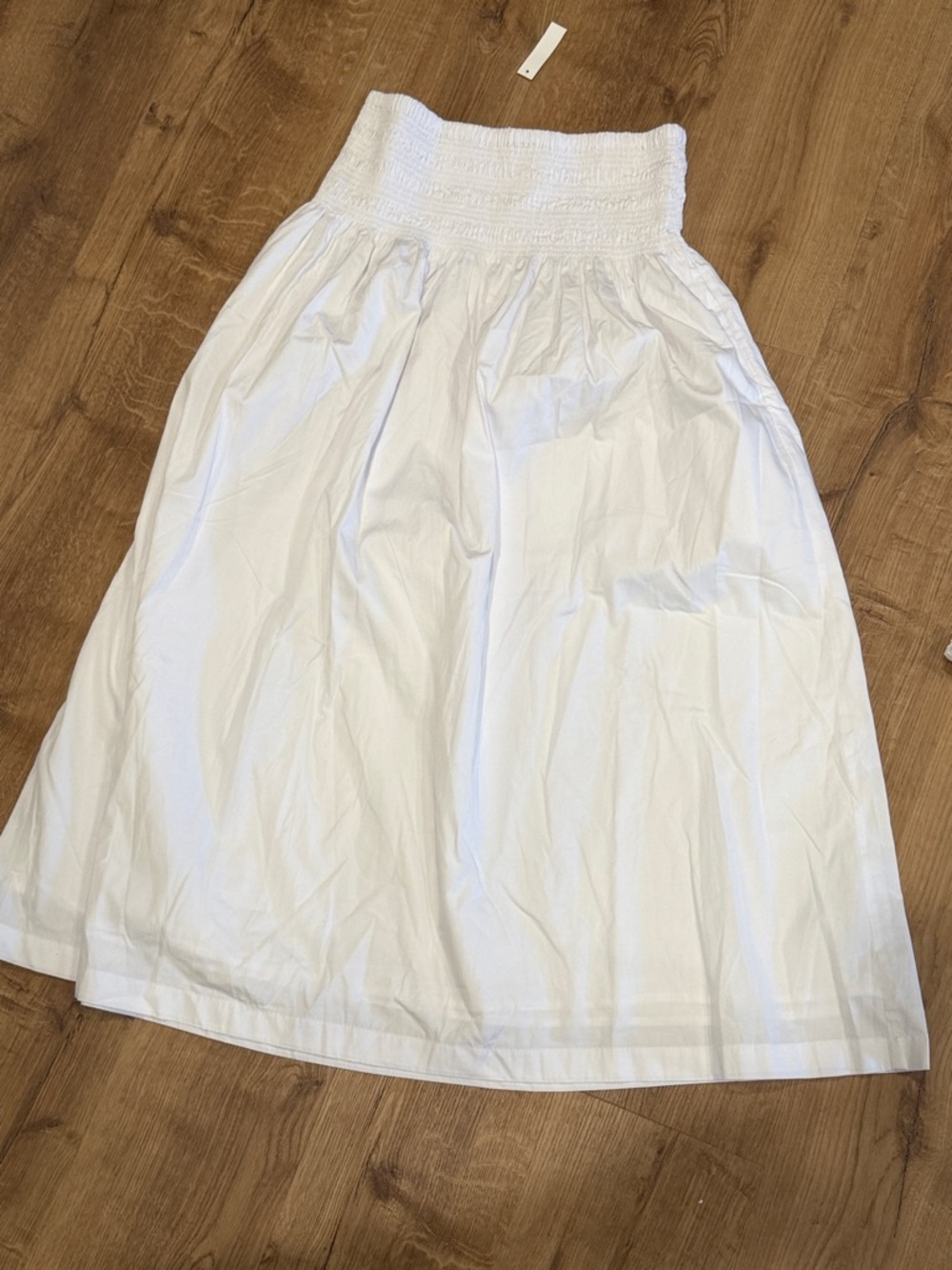 Madewell Smocked-Waist Poplin Midi Skirt - Picture 7 of 8